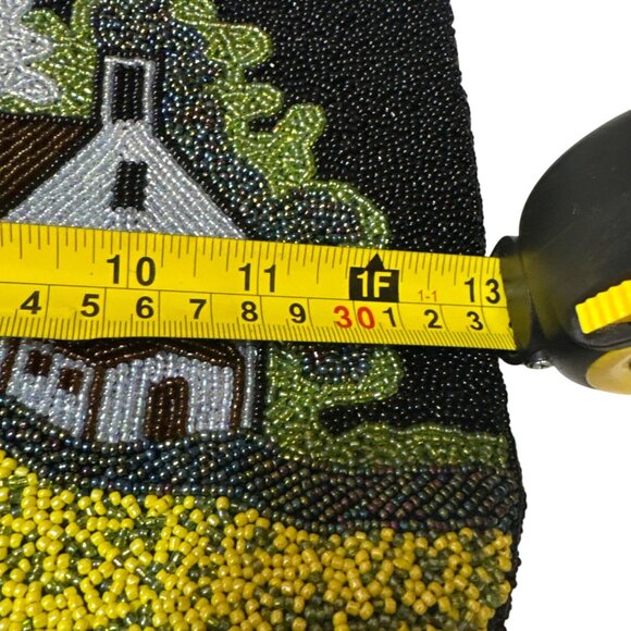 Y&S Handcrafted Beaded Landscape Purse With Shoulder Straps - Picture 3 of 7